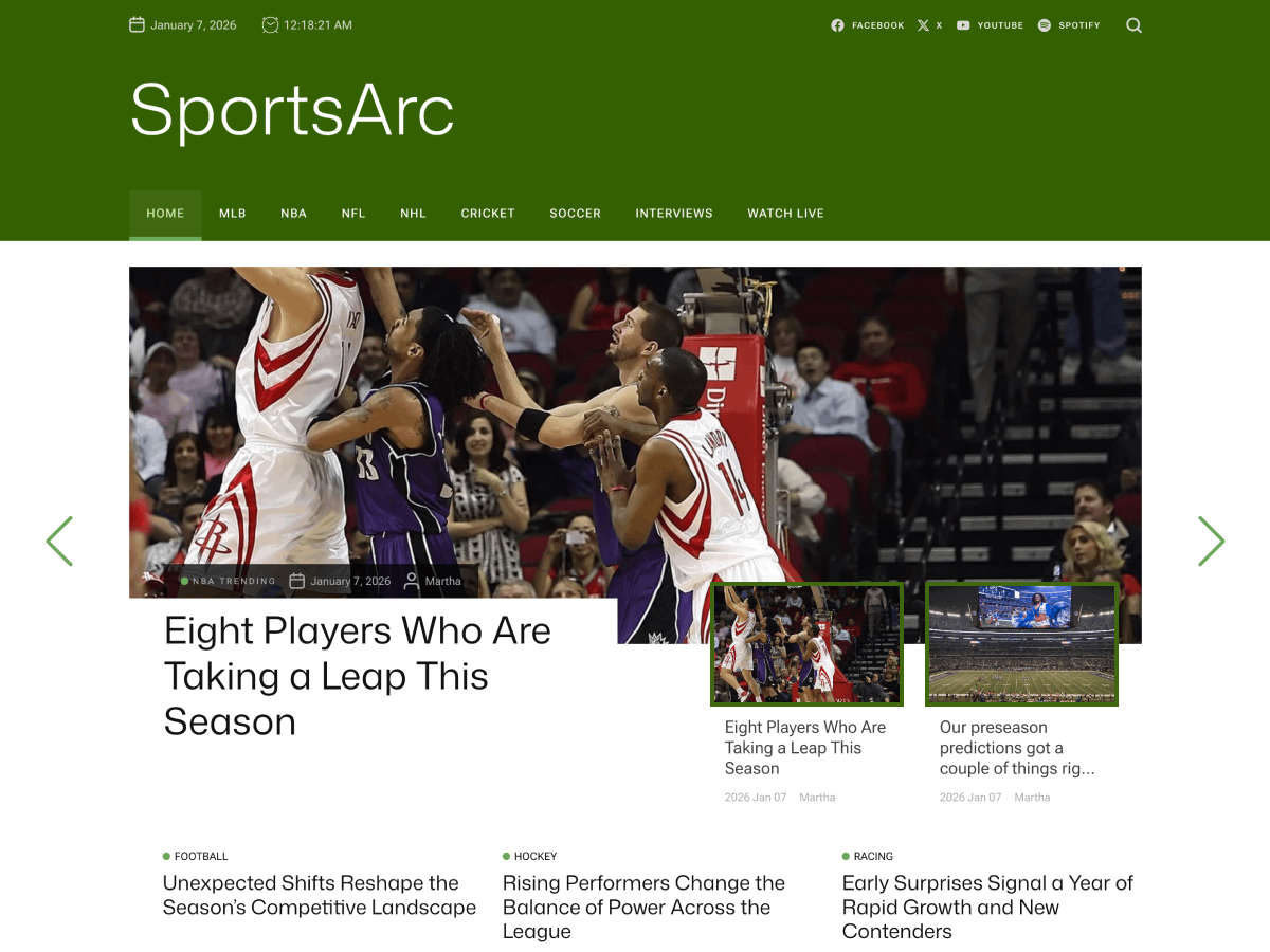 SportsArc theme screenshot