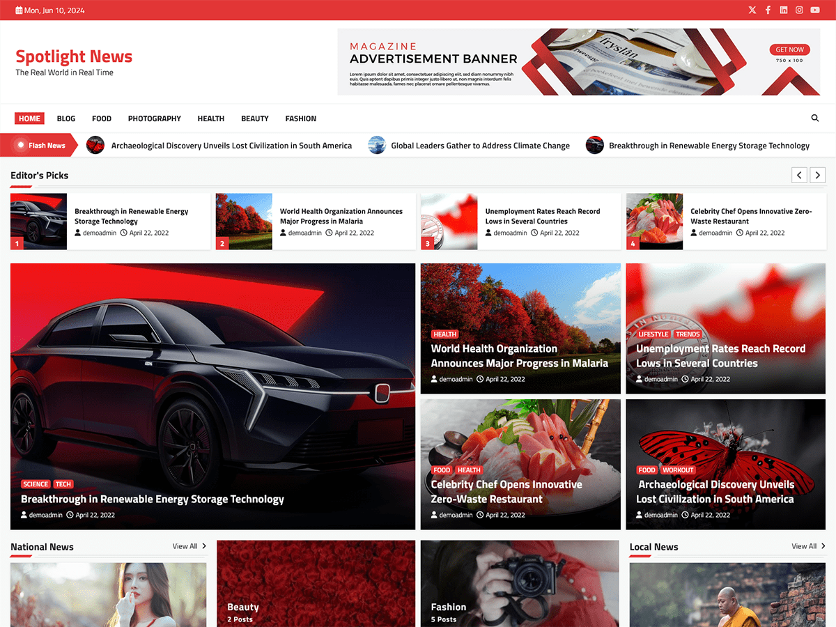 Spotlight News theme screenshot