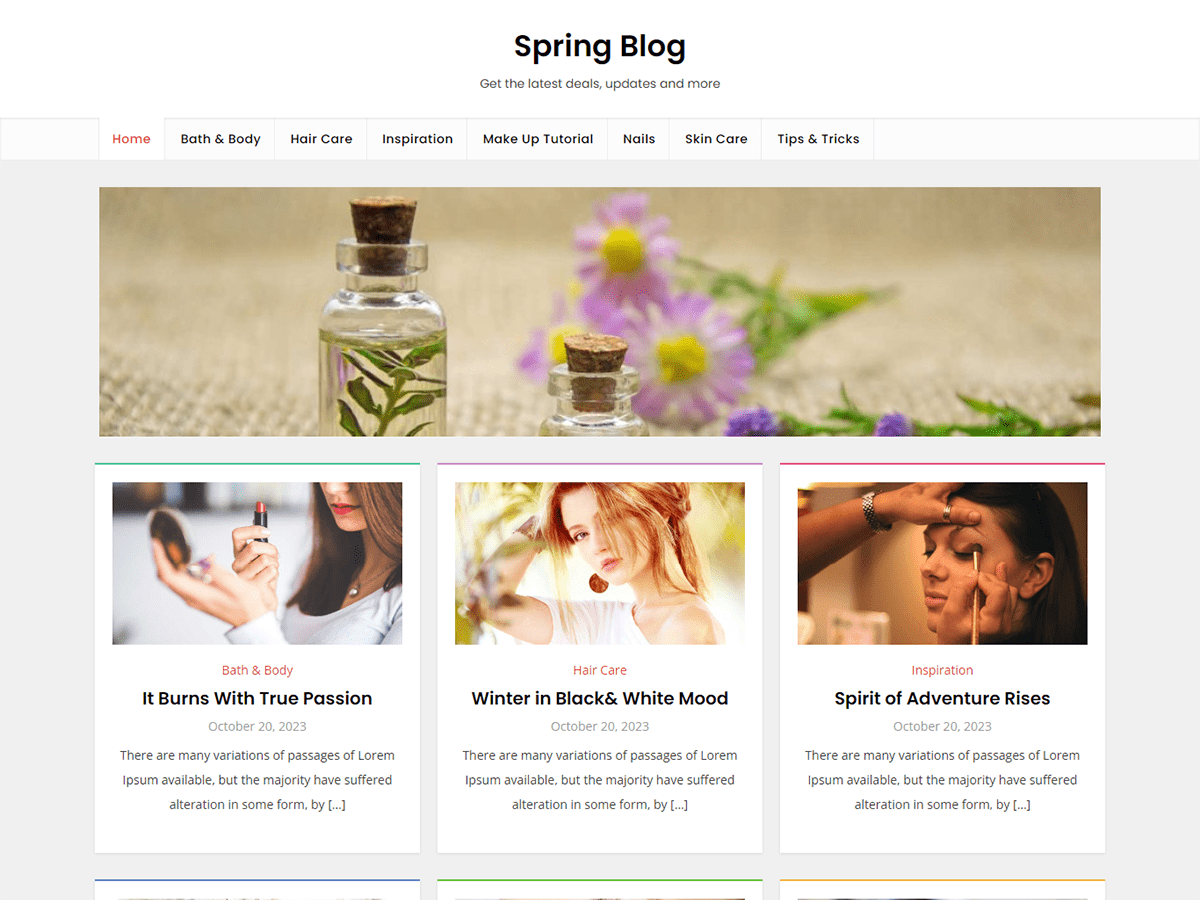Spring Blog theme screenshot