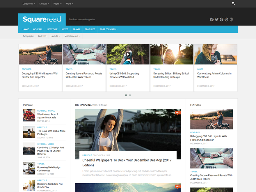 Squareread theme screenshot