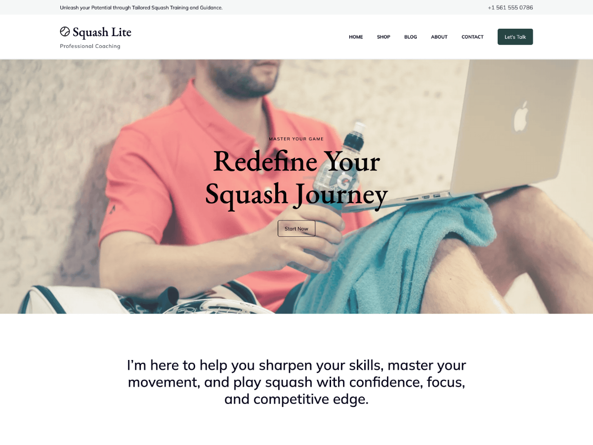 Squash Personal Coach theme screenshot