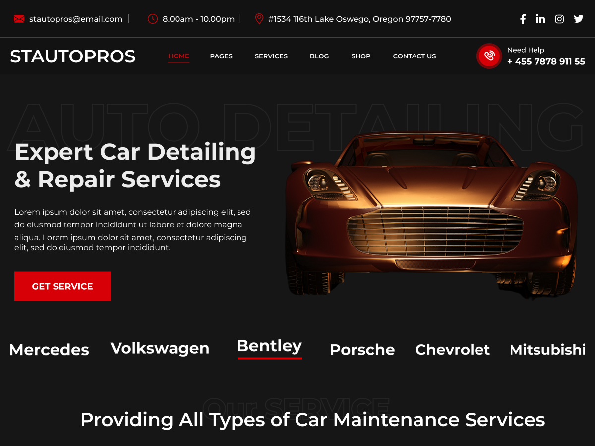 ST Auto Detailing theme screenshot