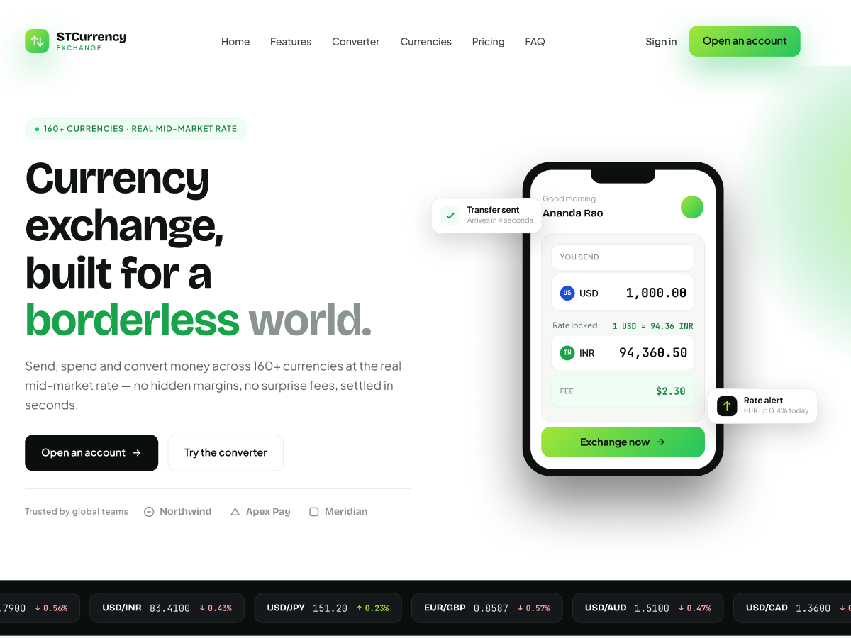 ST Currency Exchange theme screenshot