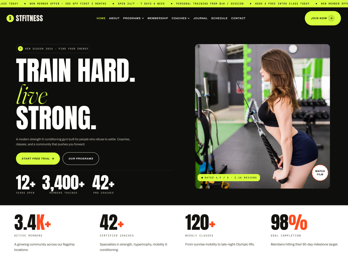 ST Fitness theme screenshot