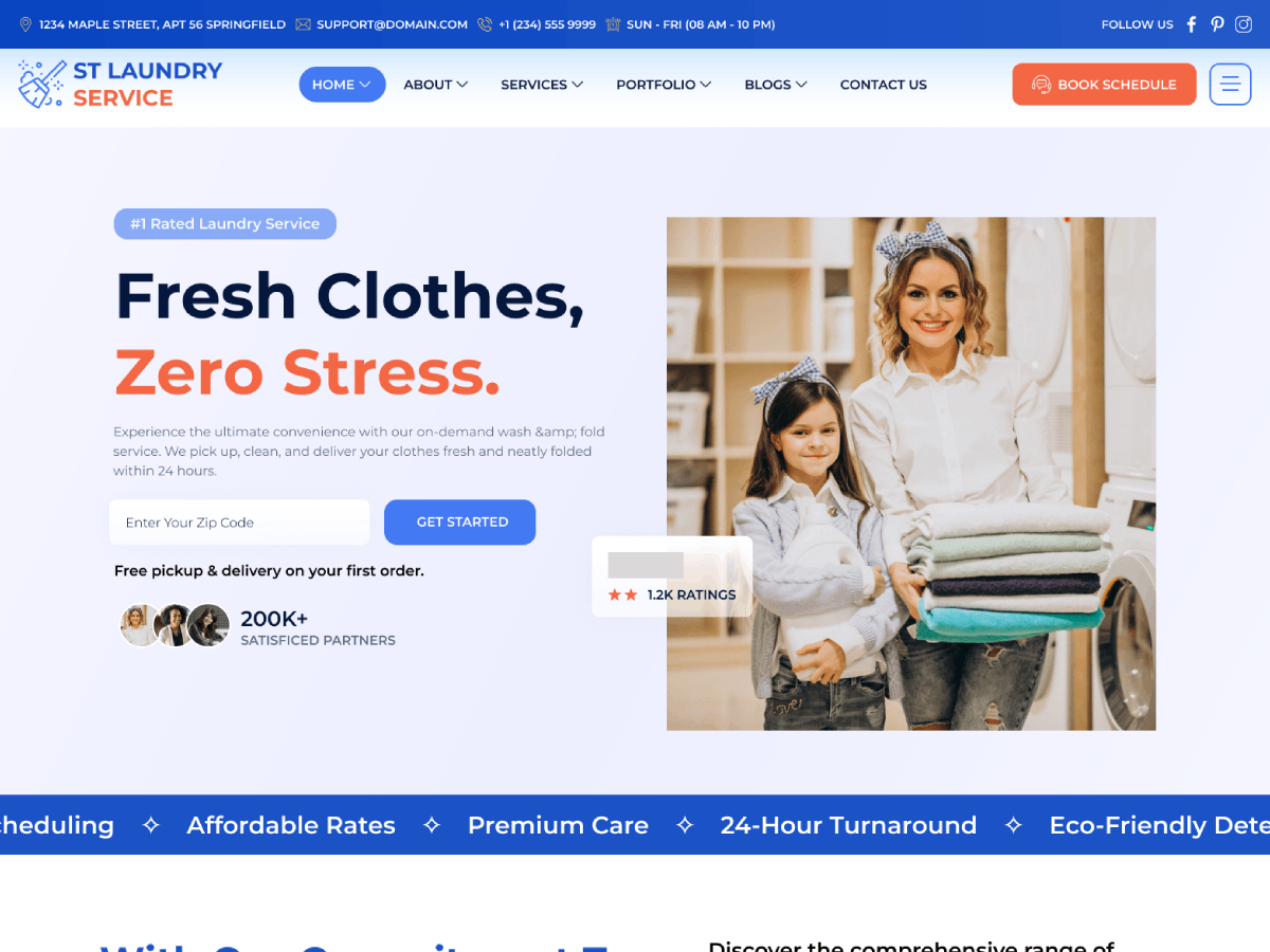 ST Laundry Services theme screenshot