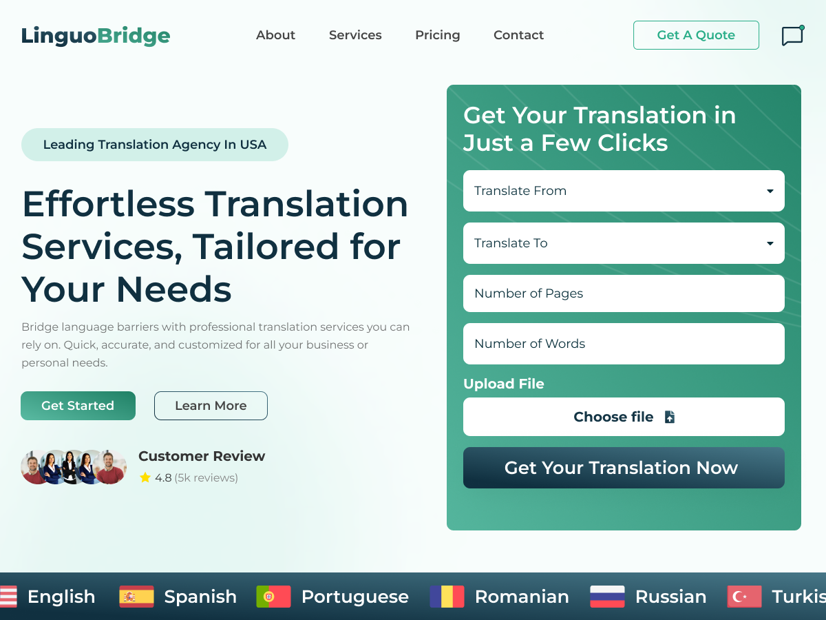 St Tranlation Agency theme screenshot