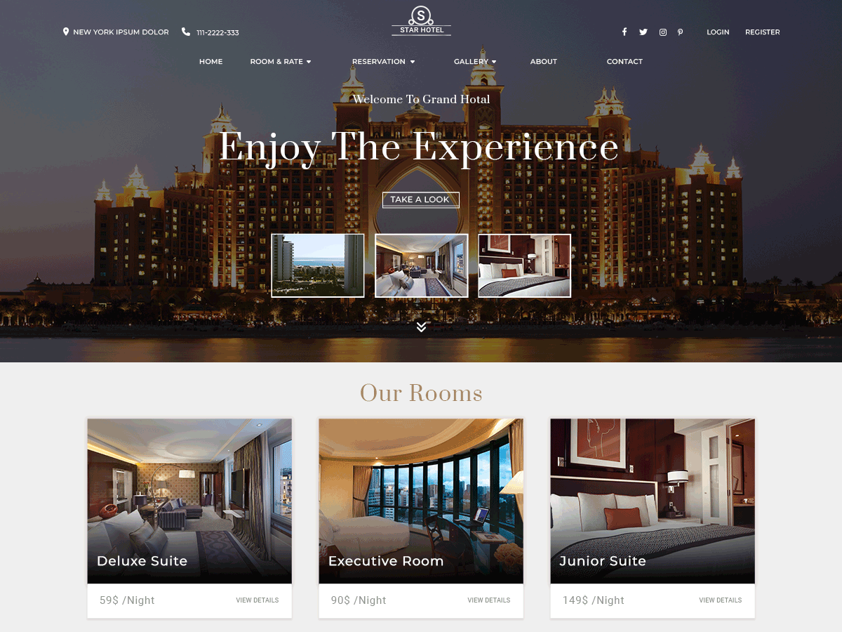 Star Hotel theme screenshot