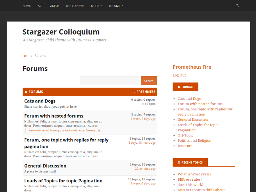 Stargazer Colloquium theme screenshot