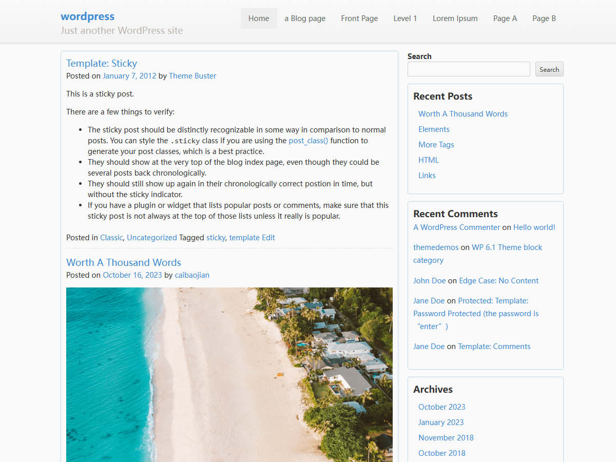 started theme screenshot