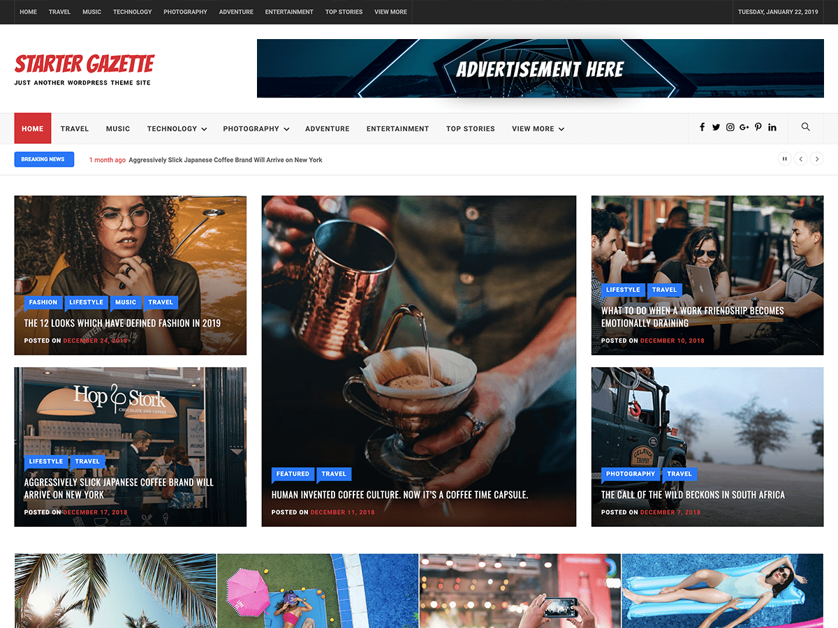 Starter Gazette theme screenshot