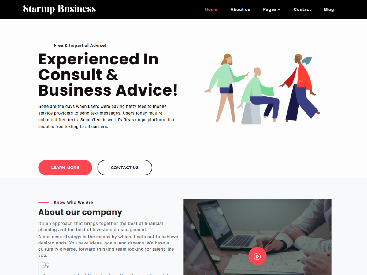 Startup Business Elementor theme screenshot