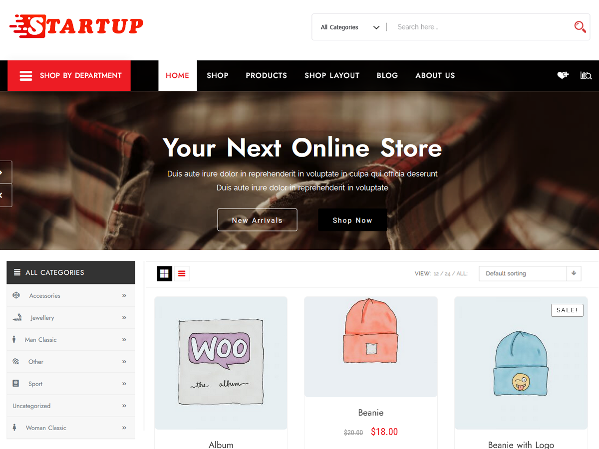 Startup Shop theme screenshot