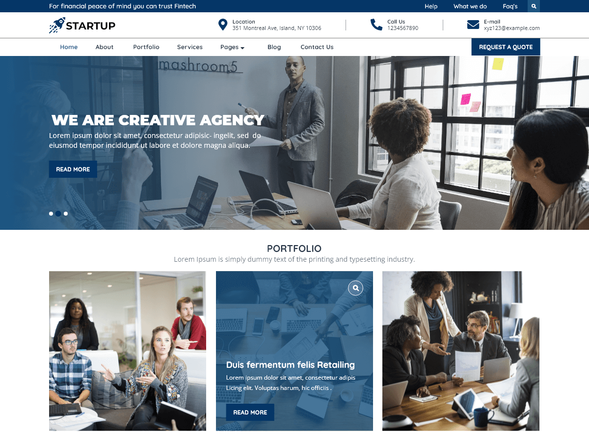 Startup Solutions theme screenshot