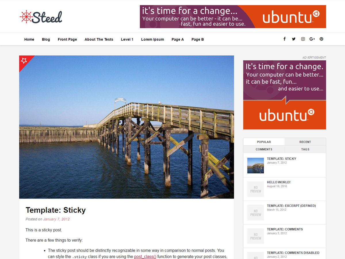 Steed theme screenshot