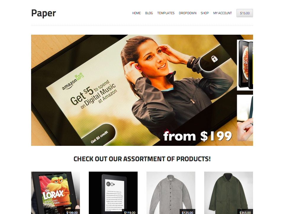 Storefront Paper theme screenshot