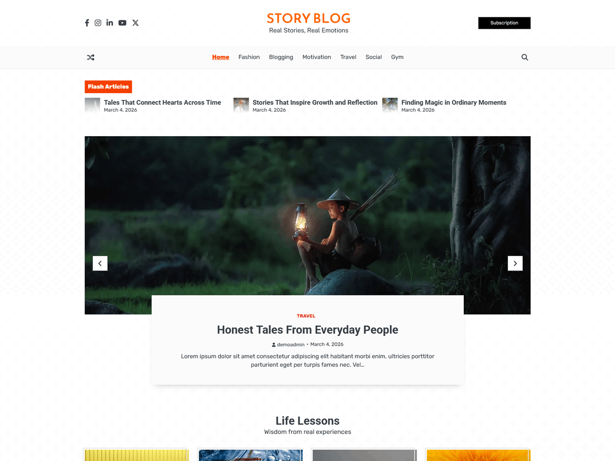 Story Blog theme screenshot