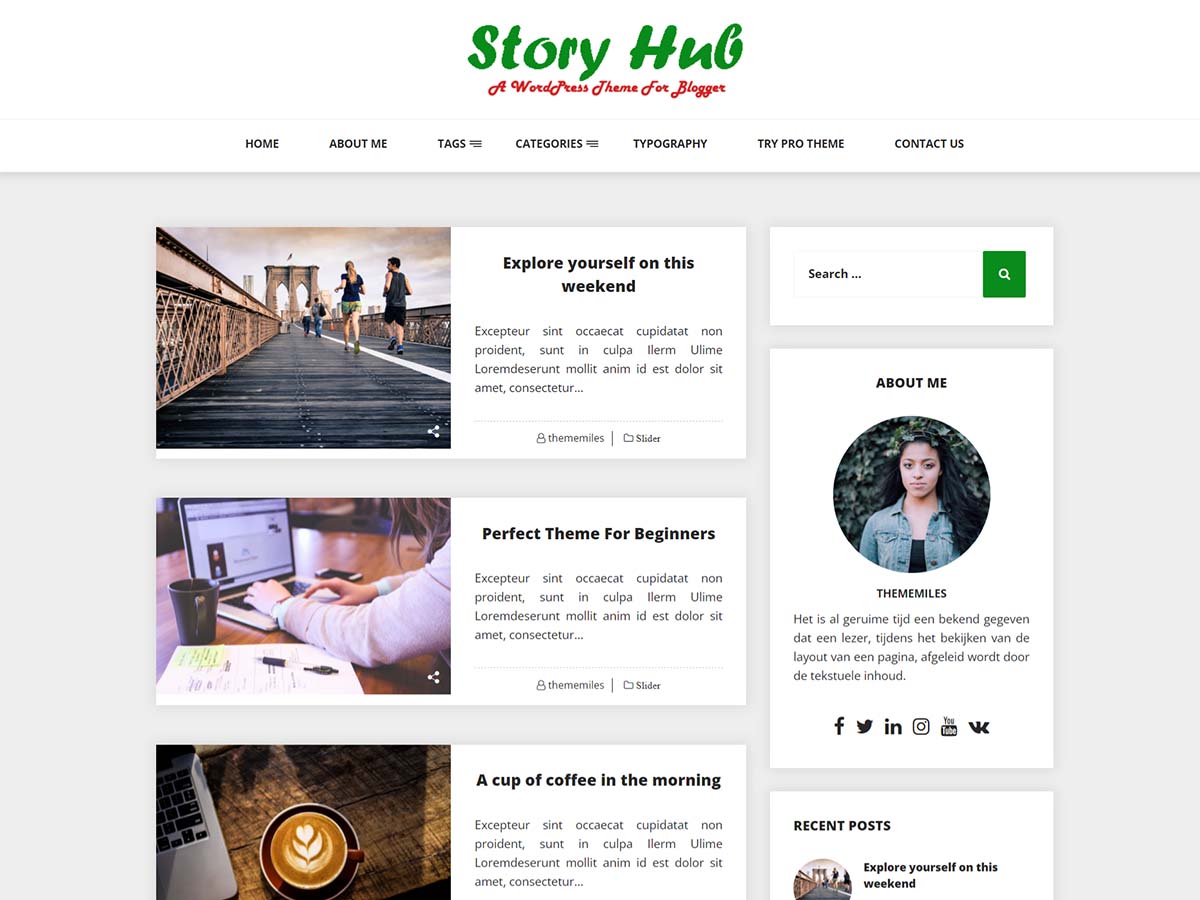 Story Hub theme screenshot
