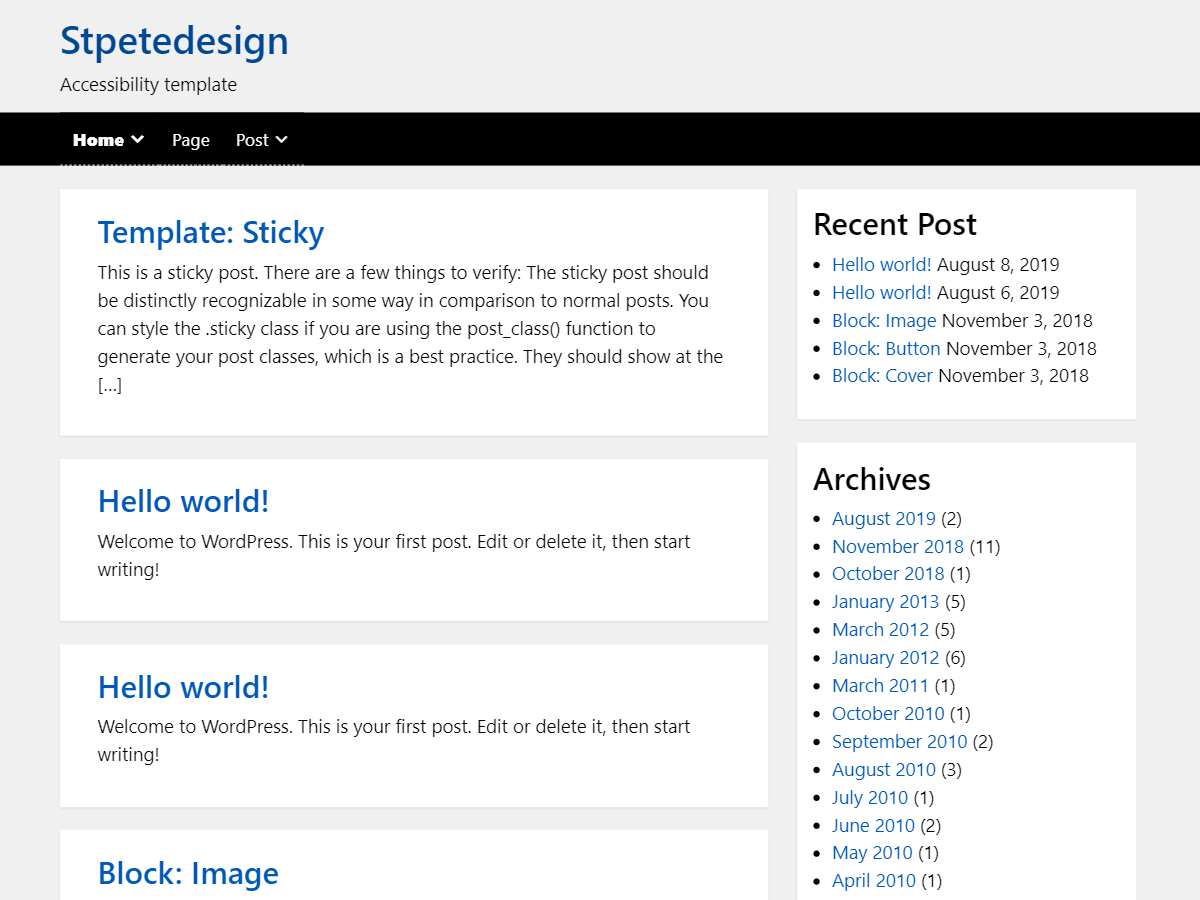 Stp Accessibility theme screenshot