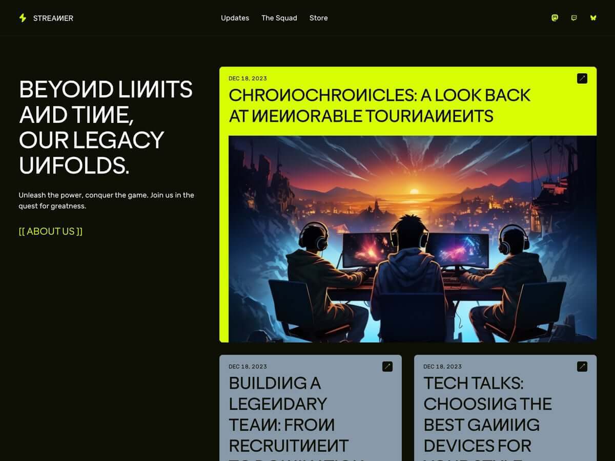 Streamer theme screenshot