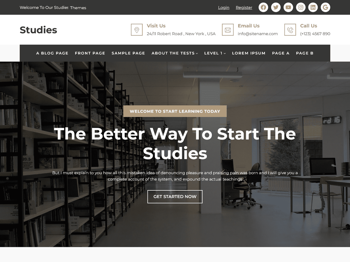 Studies theme screenshot