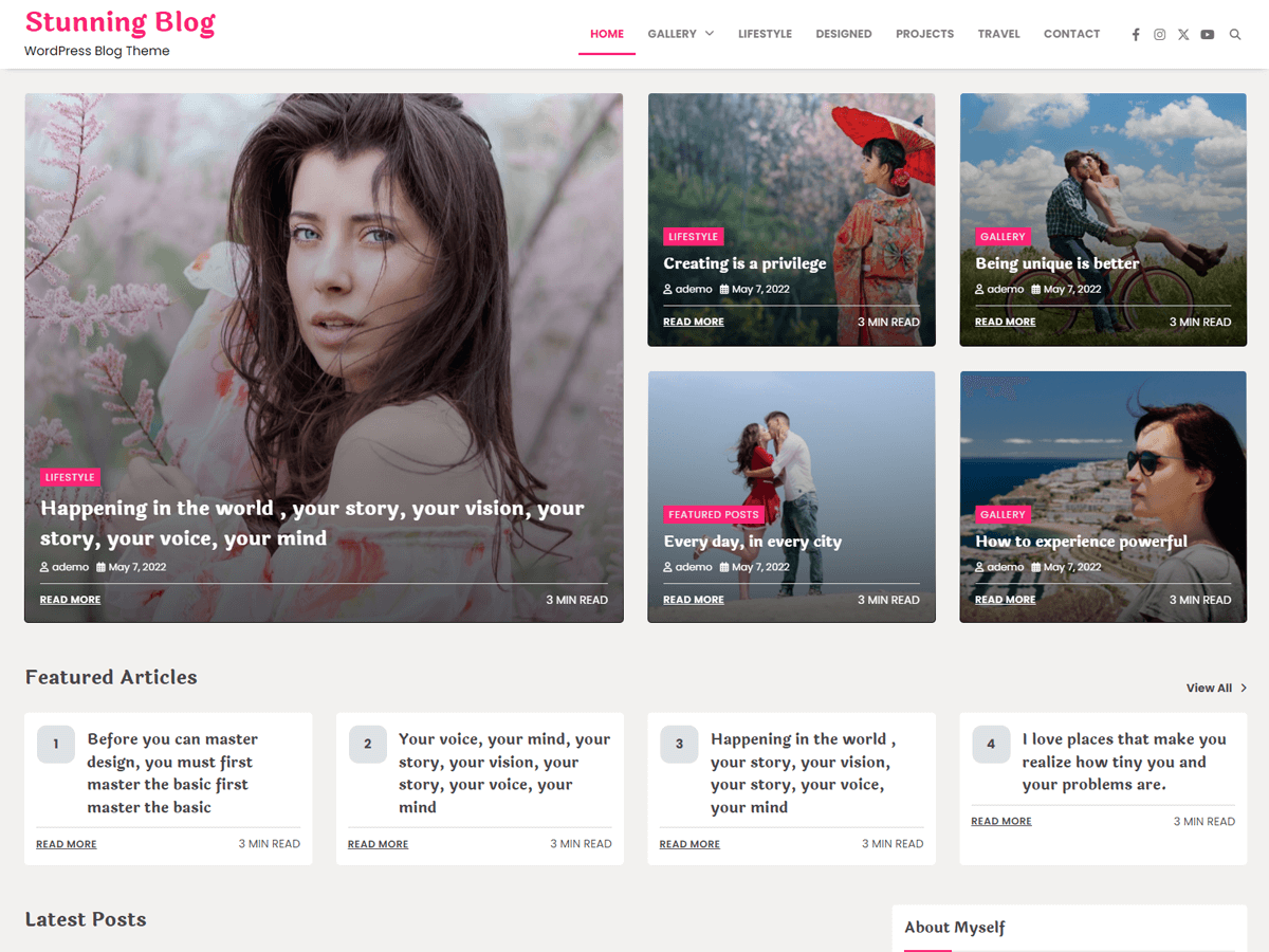 Stunning Blog theme screenshot