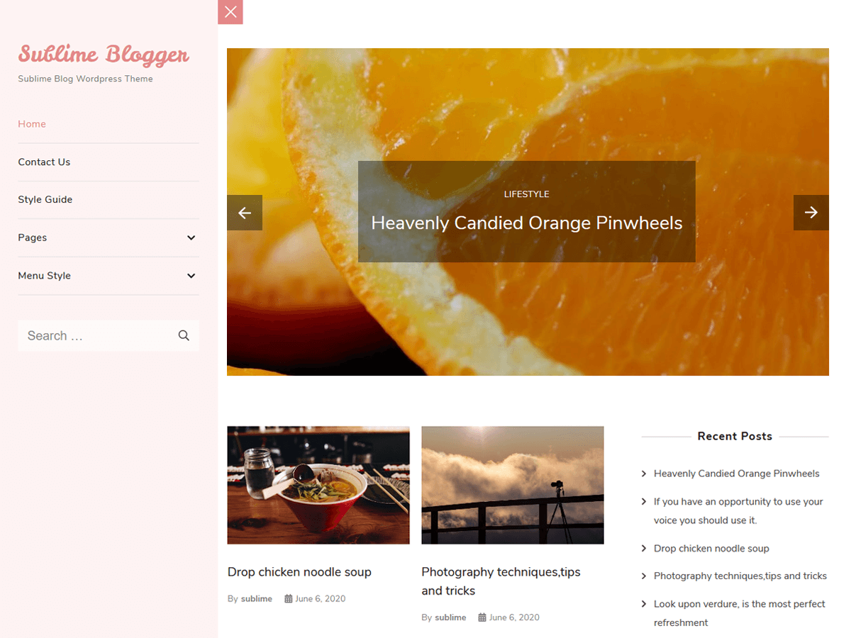 Sublime Blogger theme screenshot