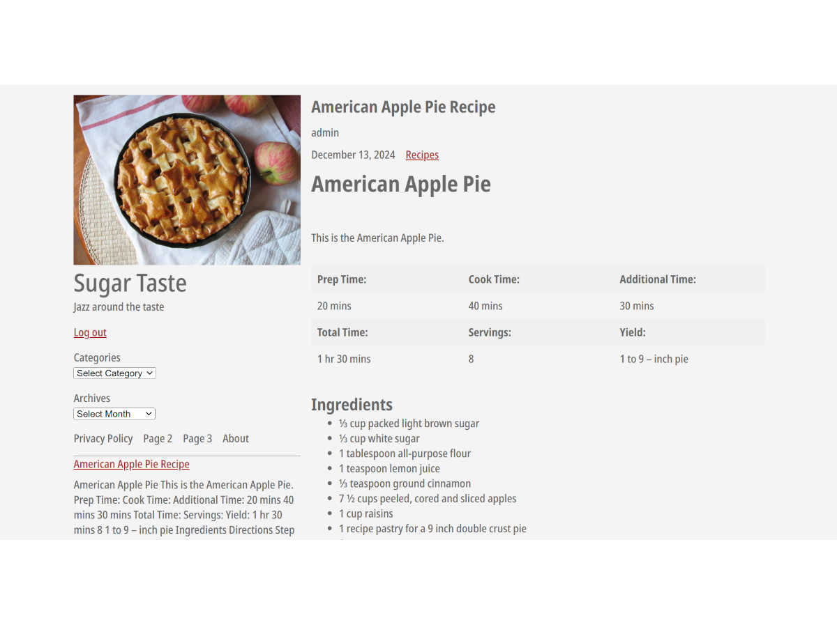 SugarTaste theme screenshot