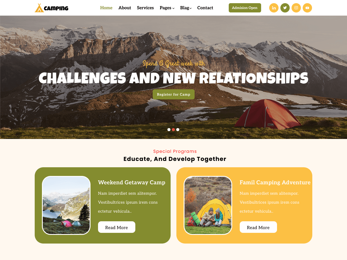 Summer Adventure theme screenshot