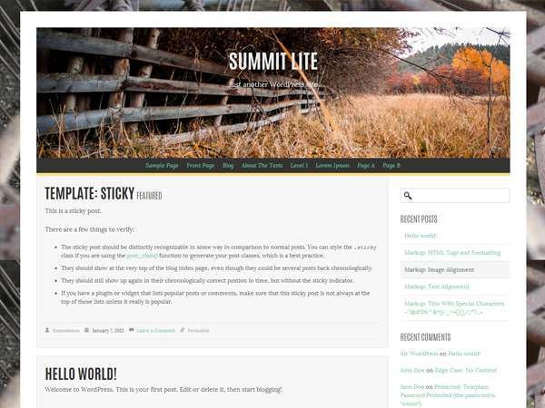 Summit Lite theme screenshot