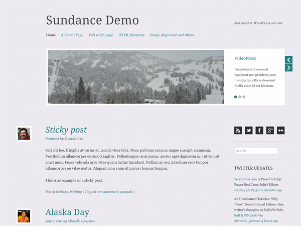 Sundance theme screenshot