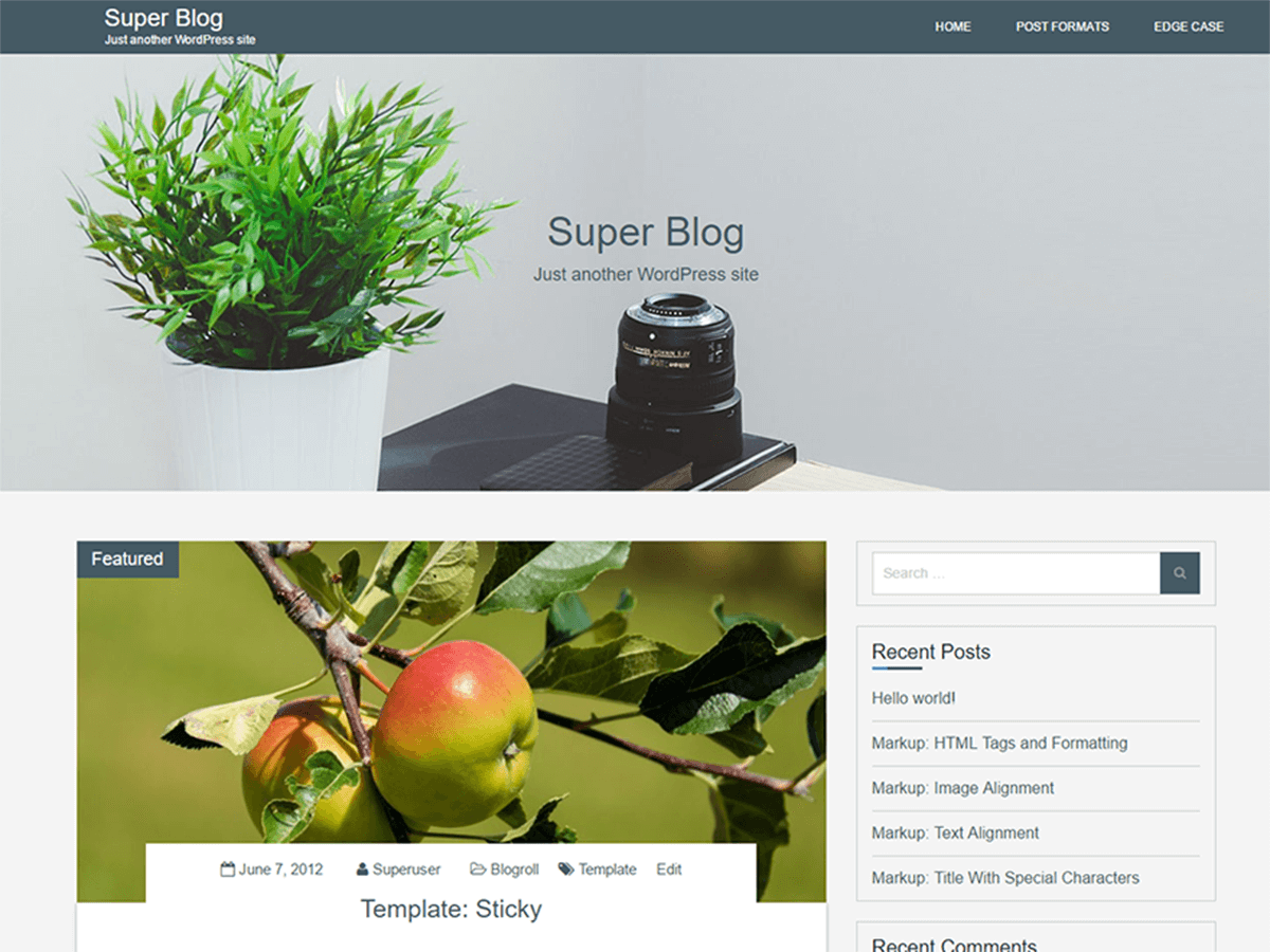 Super Blog theme screenshot