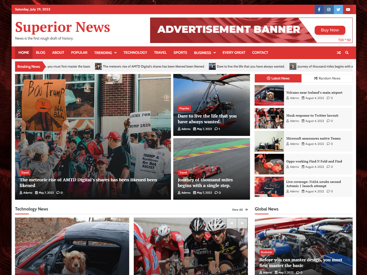 Superior News theme screenshot