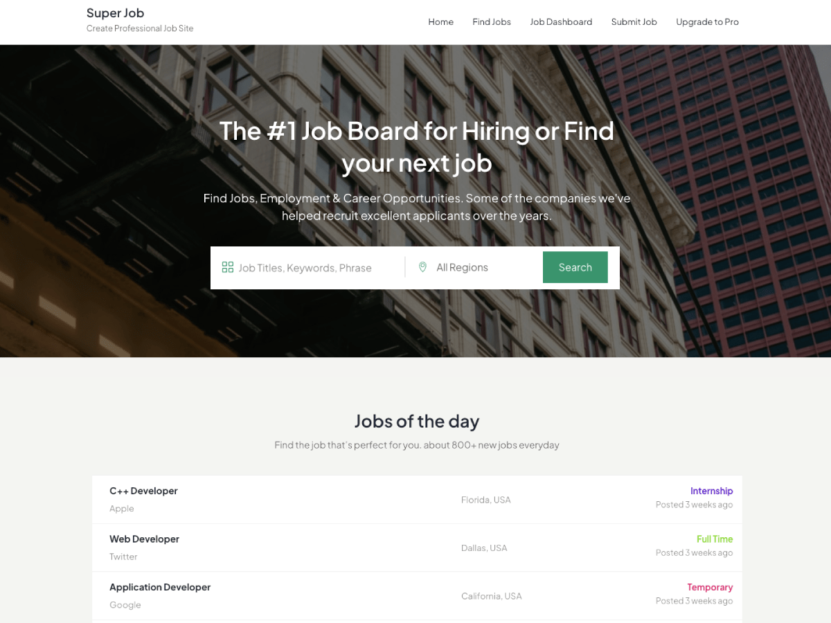 Superjob theme screenshot