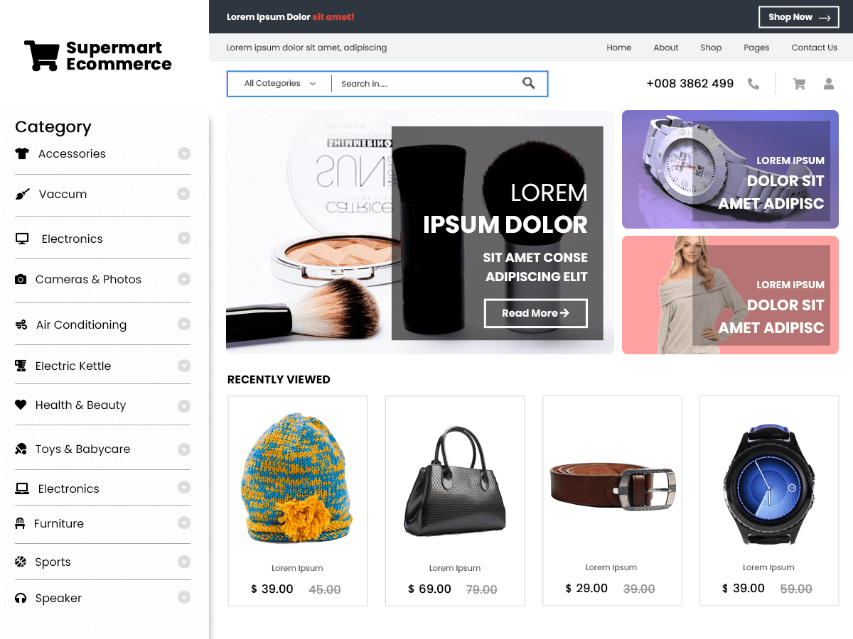 Supermart Ecommerce theme screenshot