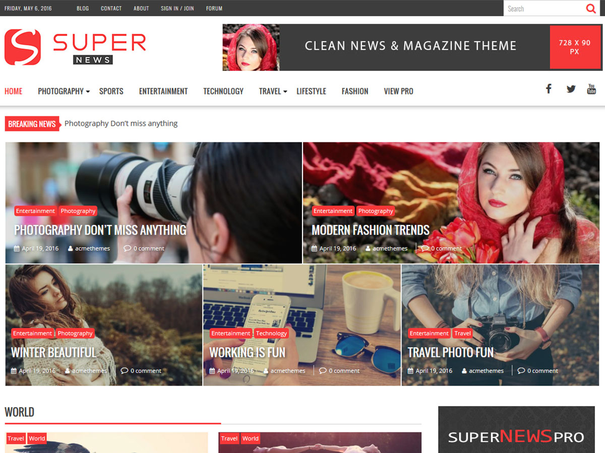 SuperNews theme screenshot