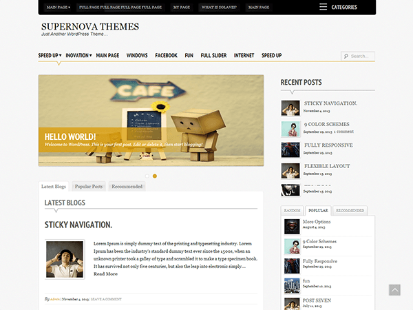 Supernova theme screenshot