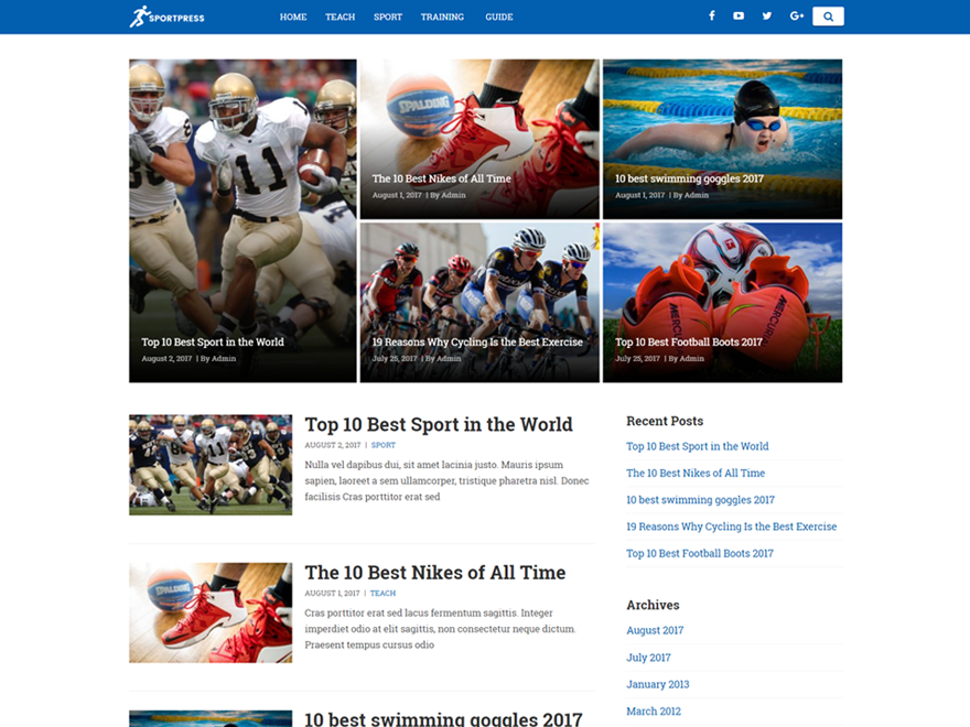 SuperSport theme screenshot