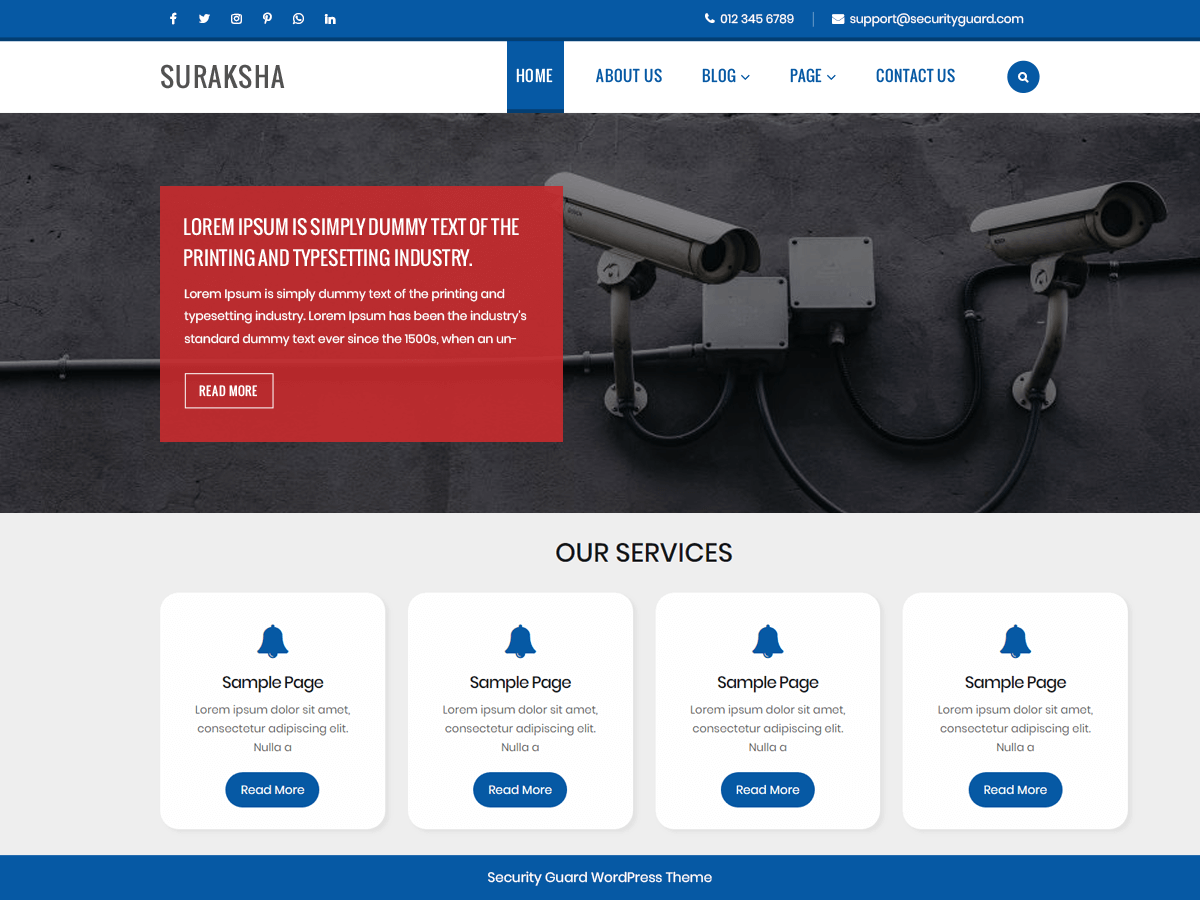 Suraksha Security Guard theme screenshot