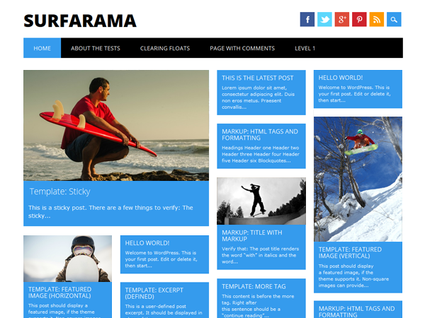 Surfarama theme screenshot