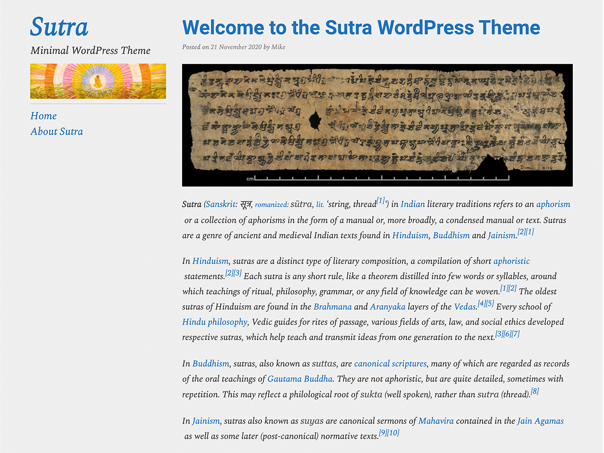 Sutra theme screenshot