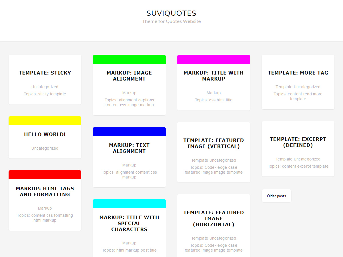 SuviQuotes theme screenshot