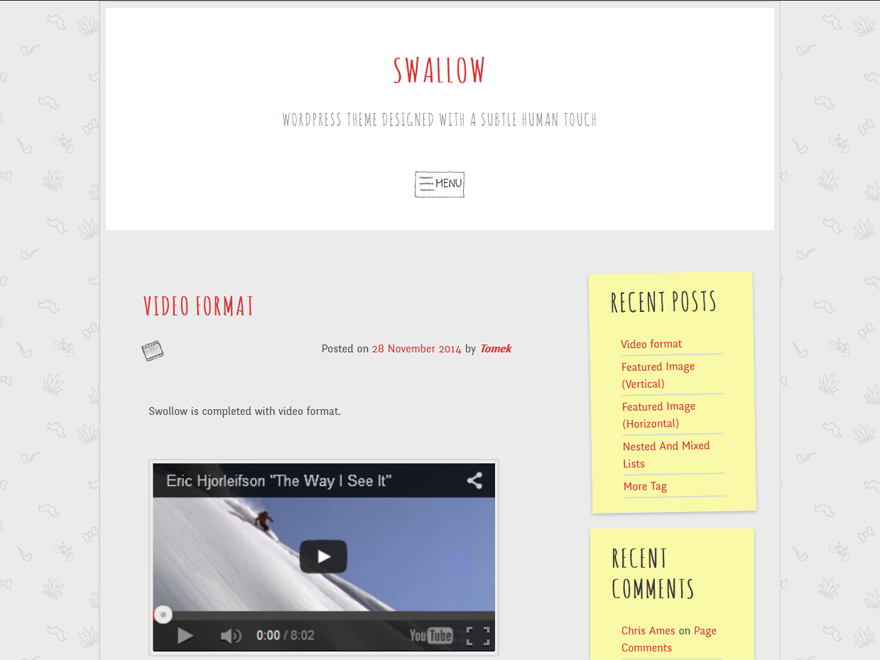 swallow theme screenshot