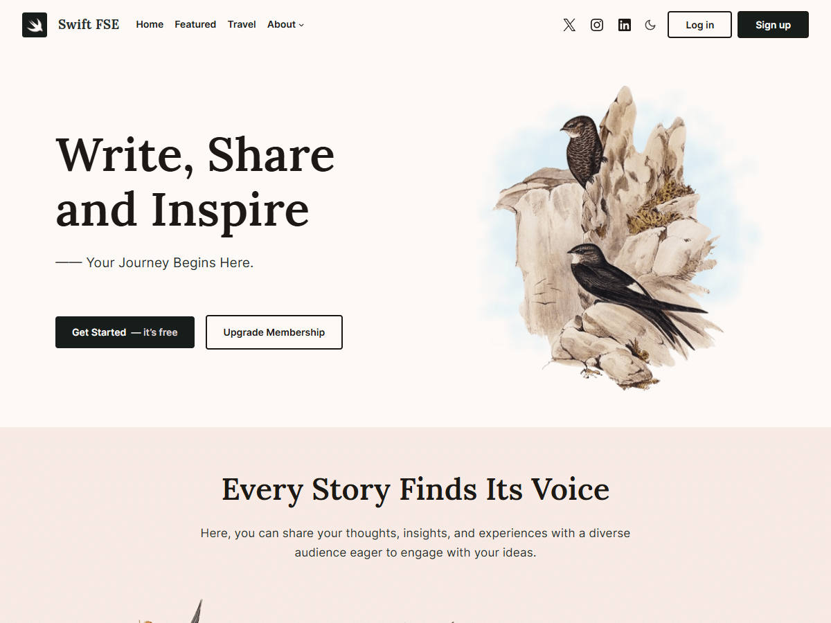 Swift FSE theme screenshot