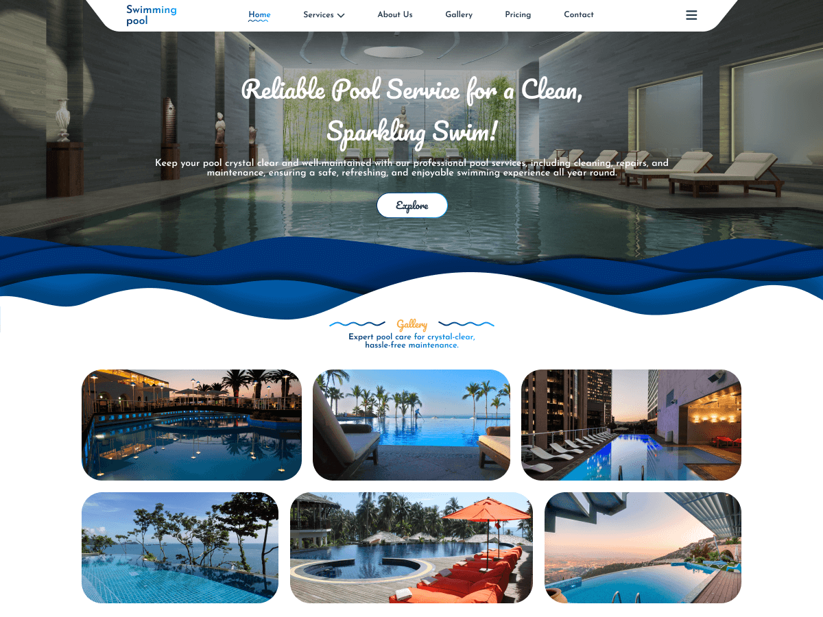 Swimming Pool Service theme screenshot