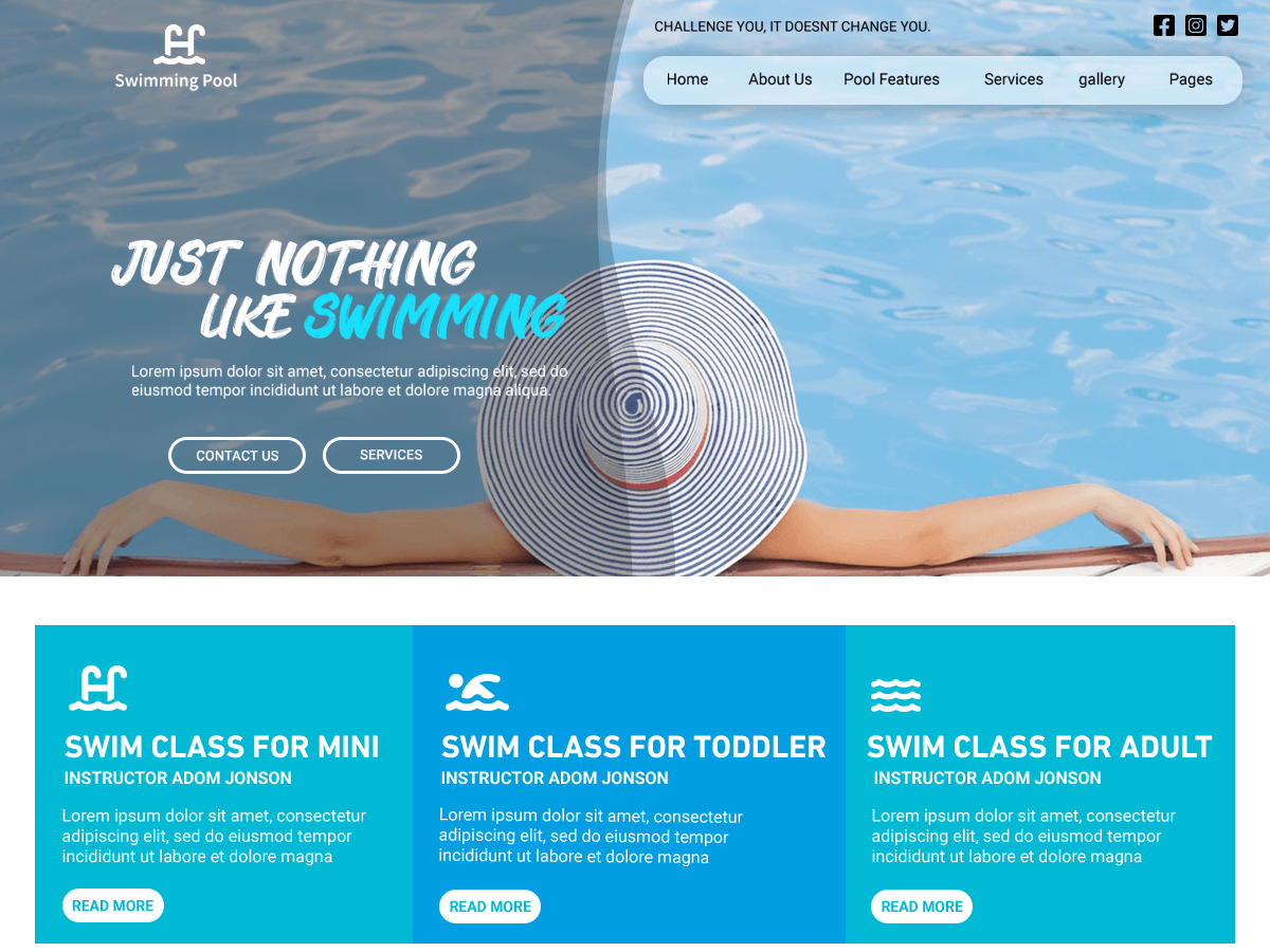 Swimming Pool theme screenshot