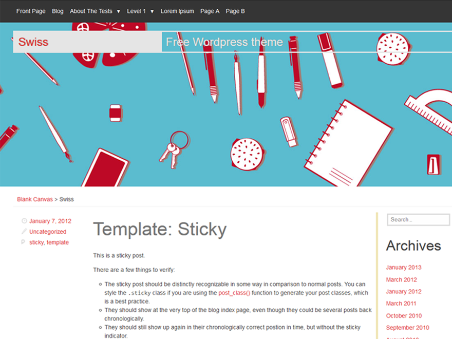 Swiss theme screenshot