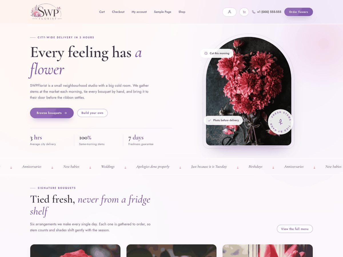 SWP Florist theme screenshot