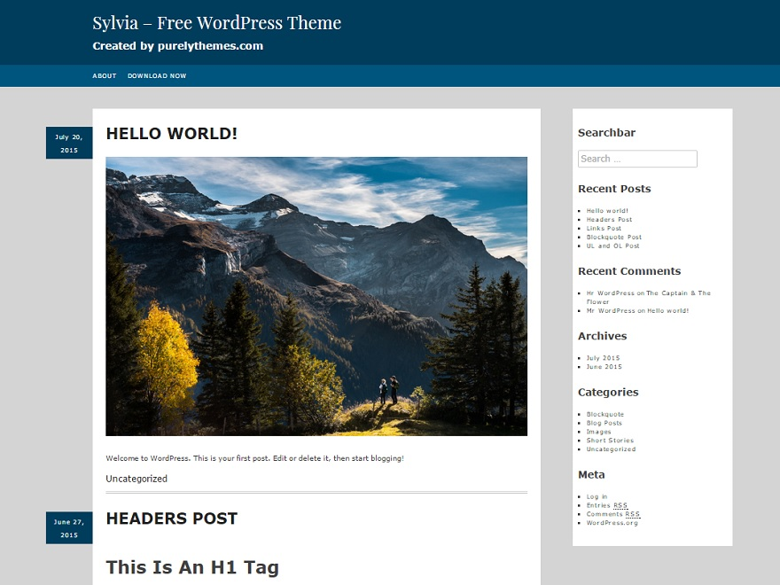 Sylvia theme screenshot