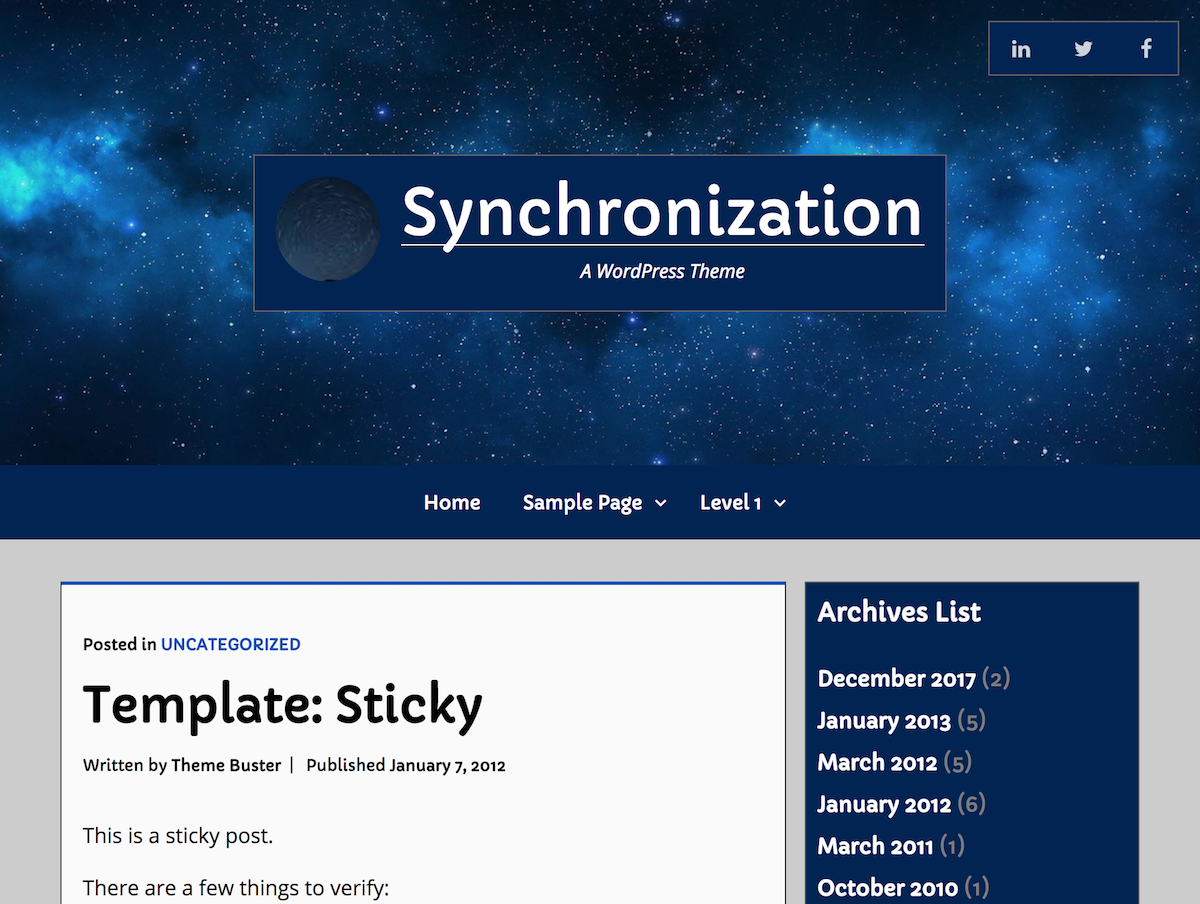 Synchronization theme screenshot