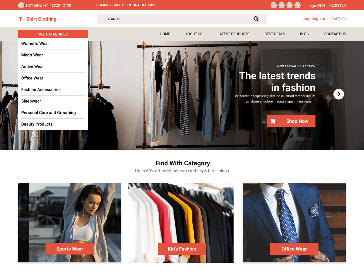 T-Shirt Clothing theme screenshot
